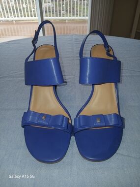 j.ferrar Royal Blue Women's Slingback Sandals with Bow Detail